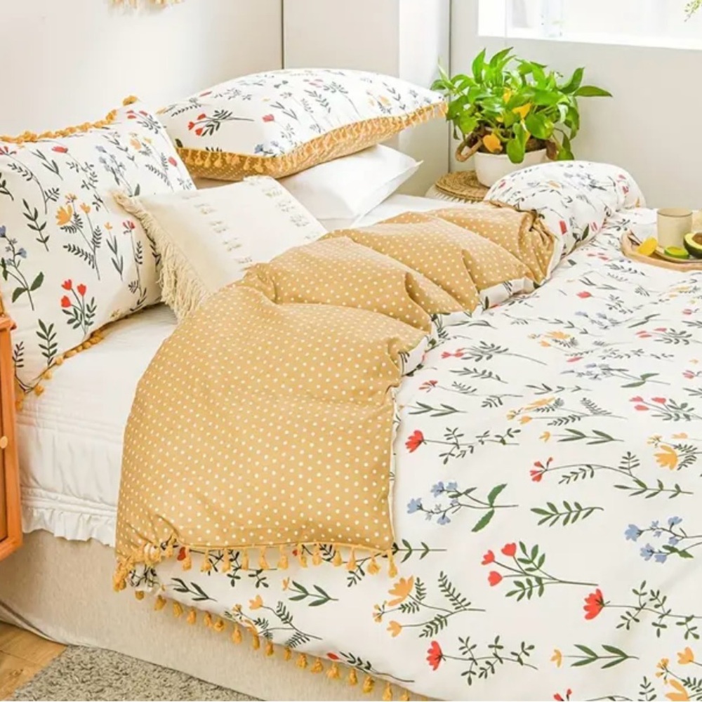 Duvet Cover Set - Yellow/Floral